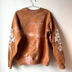 NWOT Civil Regime Sweater with Rose Sleeve Detail